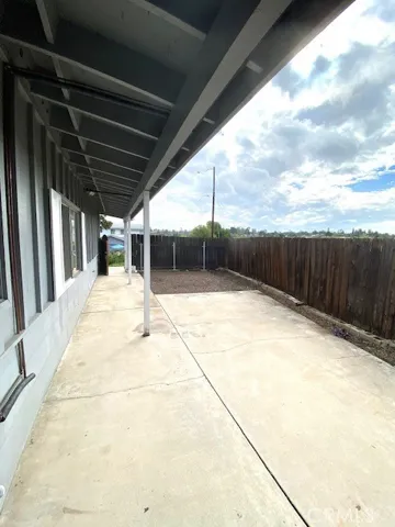 Front of house patio.