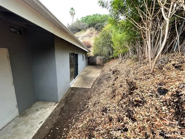 Enter side yard from living room slider.