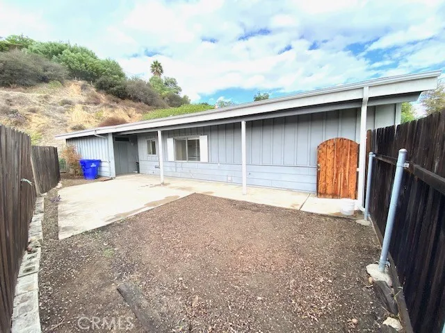Fenced in front patio area.