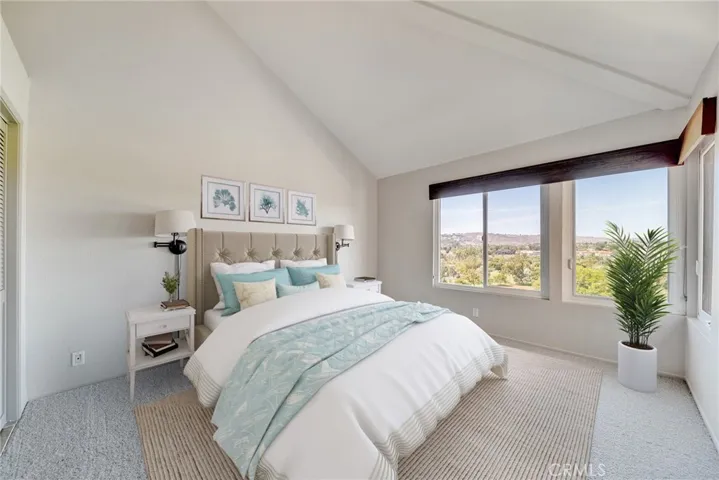 Main Bedroom - Virtually Staged - High Vaulted Ceilings