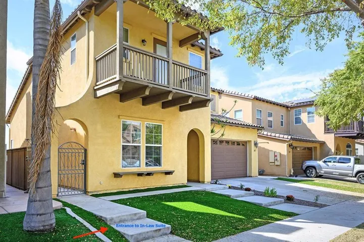 Side Entry at Left of Home for In-Law Suite.