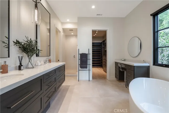 Large Quartz slab shower.