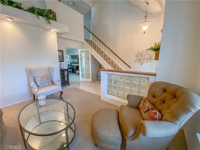 Entry into first family area and stairs to second level.