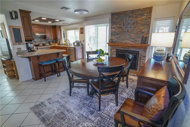 Dinning area, magnificent kitchen and second family area in the far left.