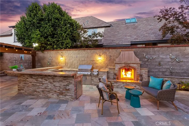 Sunset by the Fireplace
