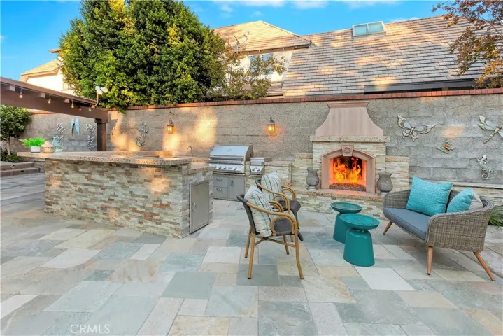Sunset by the Fireplace