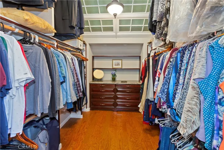 Master walk-in closet complete with built-ins