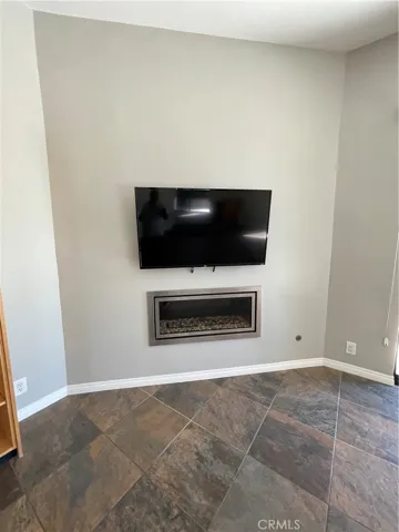 Decorative fire place in the living room.