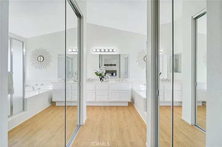 Dual closets in master bedroom