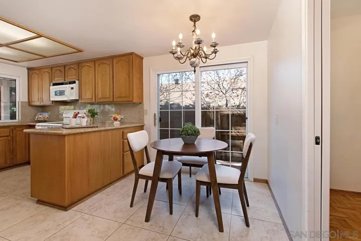 Eat in kitchen with pass through to the backyard patio.