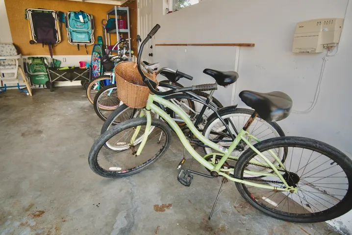 Bicycles in garage.