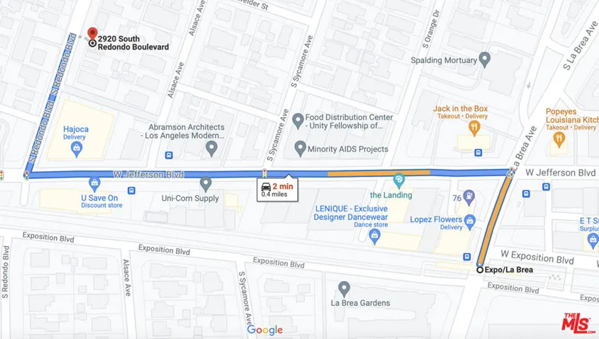 Less than 1/2 mile from the Expo/La Brea line