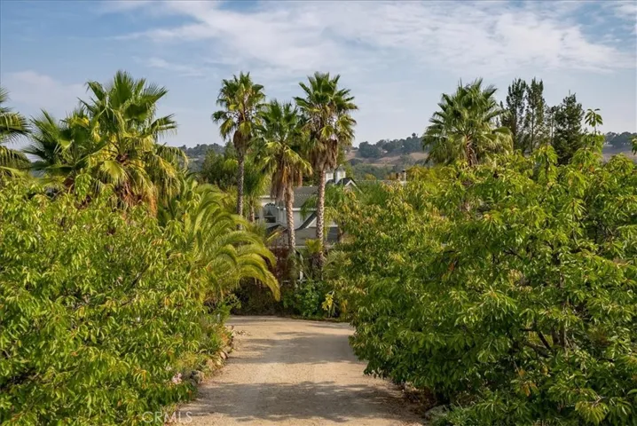 View from barn of house