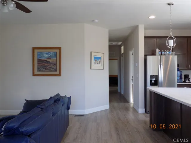 Living room, hallway and kitchen