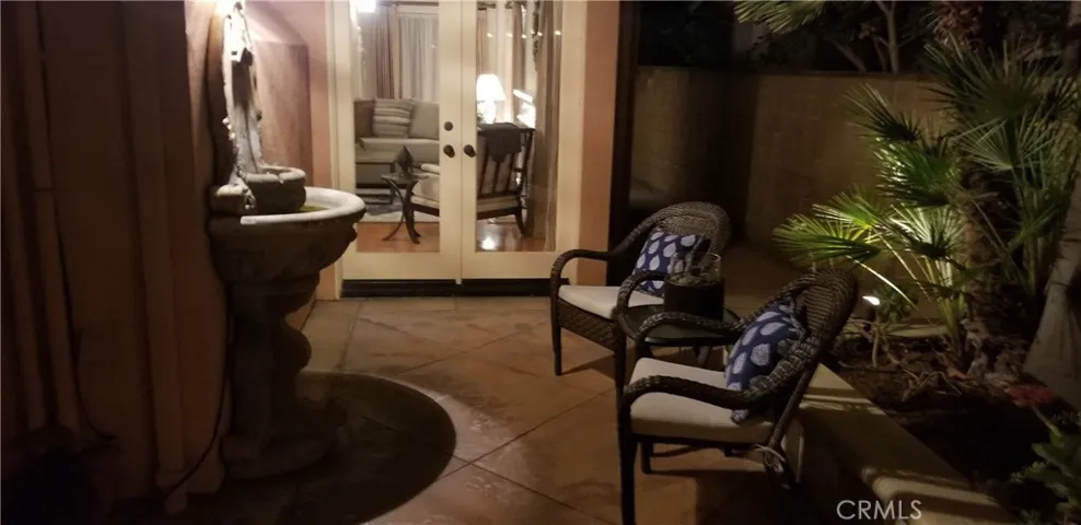 So convenient to sit and relax or open the french doors in the living room to hear the fountain