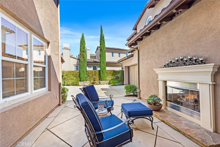 Courtyard fireplace