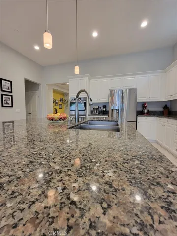 Slab Granite no grout lines.