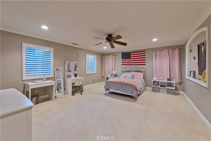 Upstair loft is enclosed with a door and can be used as another bedroom