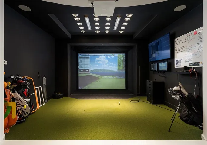 Luxury golf simulator room