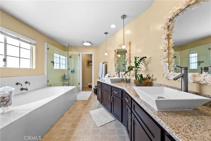 Primary bathroom with custom vanity