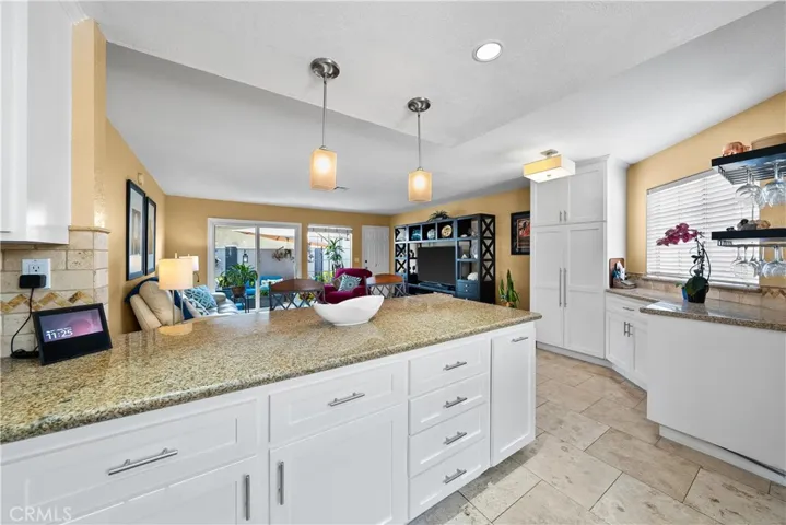 Breakfast bar with custom lighting