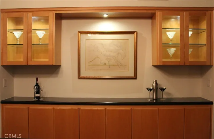 Built-in bar in dining room