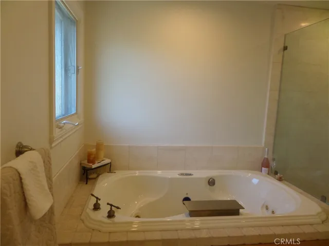 Primary en suite with spa-like jetted tub.