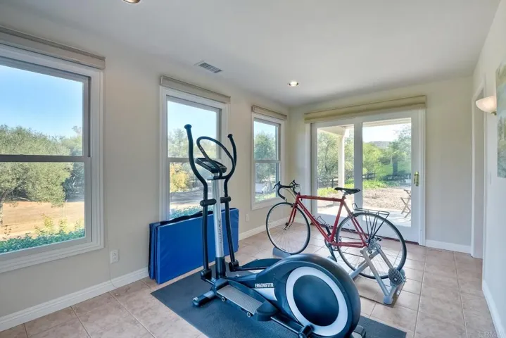 Work out while enjoying the view!! This lower level has access to 2 patios.