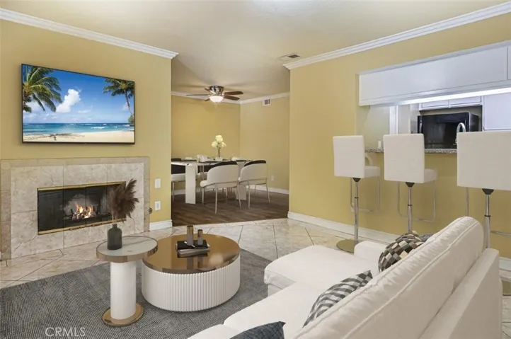Spacious, virtually staged living and dining areas