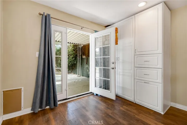 studio with closet and dresser