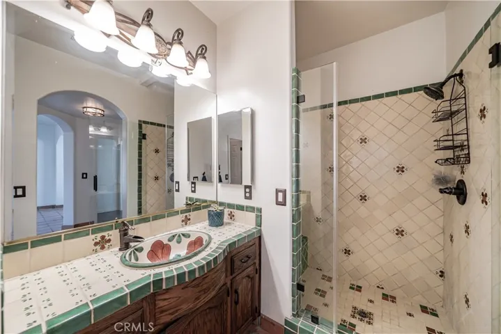 Custom tile work in master bathroom.
