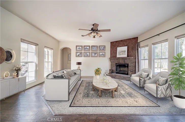 digitally staged family room