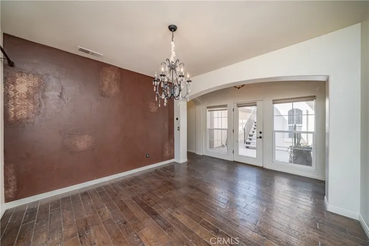 Dining room overlooks the courtyard