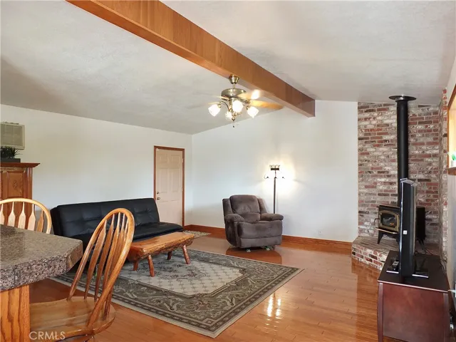Garage-converted family room looking in