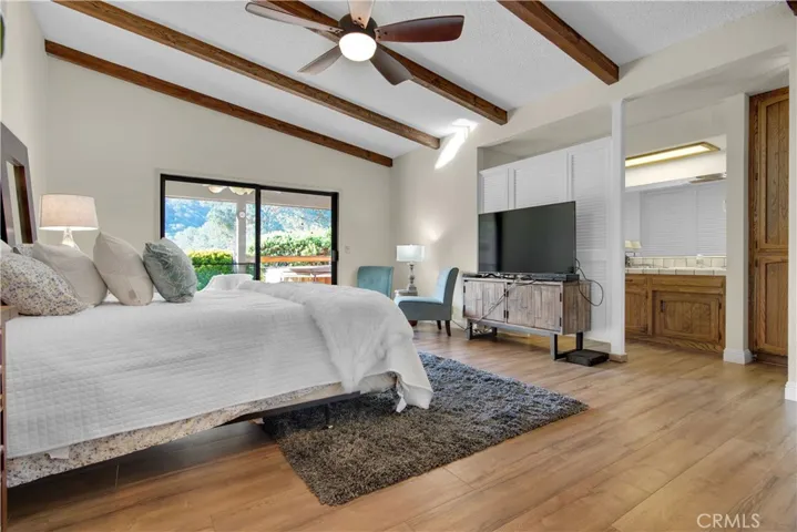 Master bedroom has a spacious walk-in closet, linen cabinets