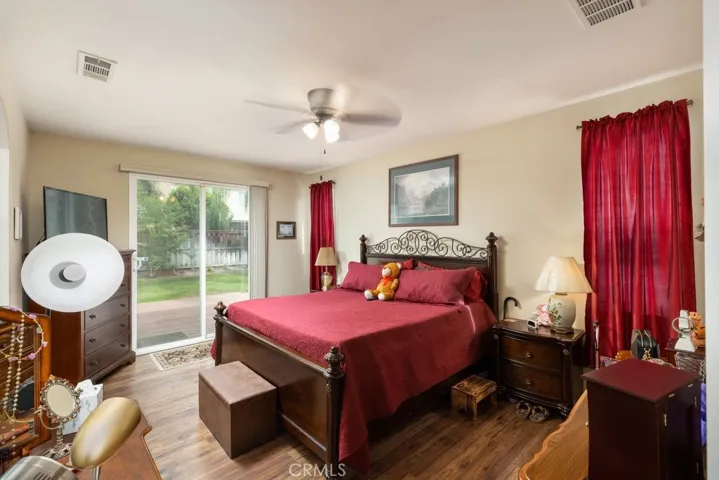 Master Bedroom with Sliding Door to the yard