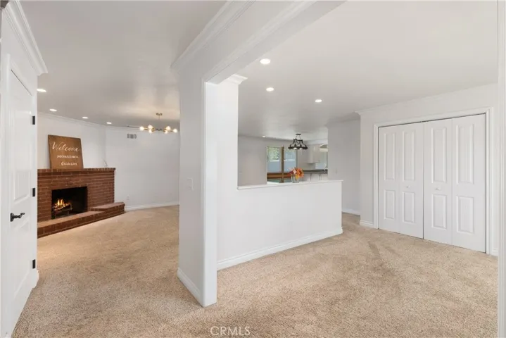 View from Living room to Family room