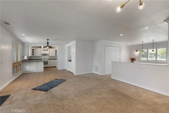 Family room looking to kitchen