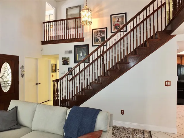 Hardwood Stairway over Living Room