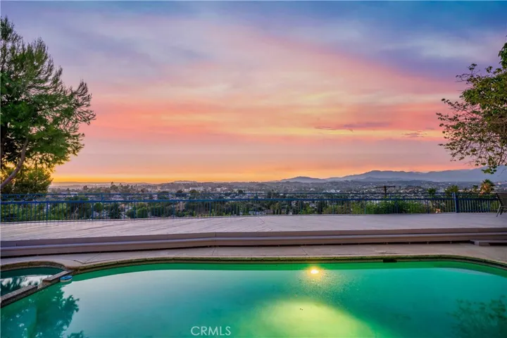 Pool view twilight