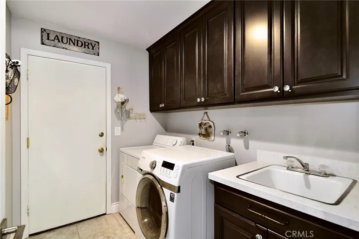 Laundry room and direct access to garage .
