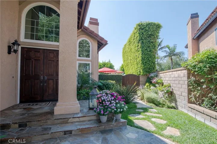 Front entry with beautiful landscaping