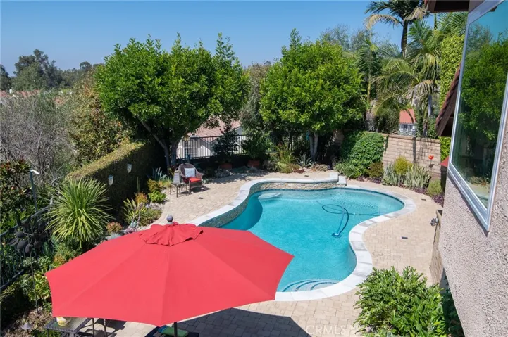 View of the backyard from master bedroom balcony.