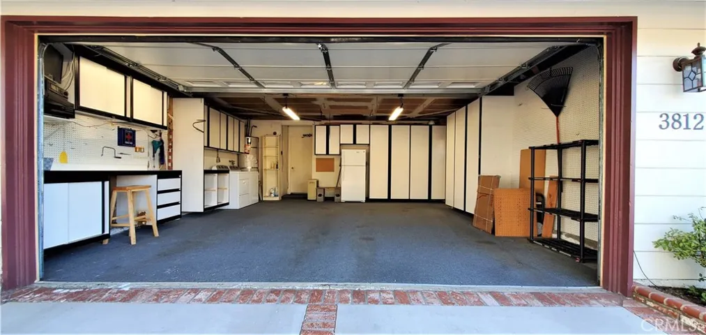Garage with storage cabinets