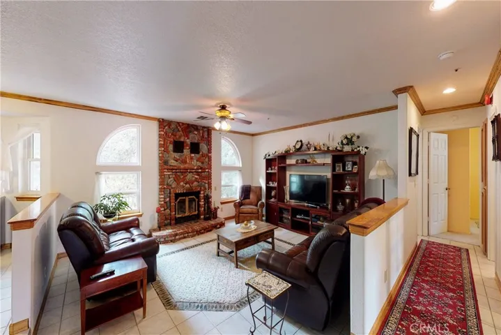 Step Down Living Room with Fireplace