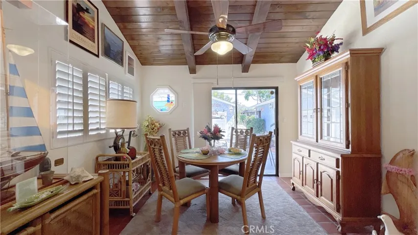 Dining Room w/Vaulted Wood Beamed Ceiling