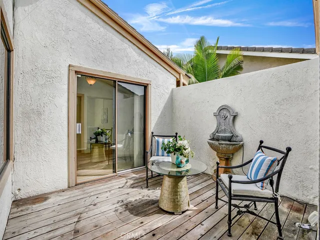 The courtyard with bubbling fountain invites you to enjoy a morning cup of coffee.