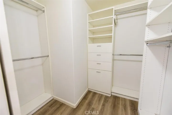 walking closet in master bedroom