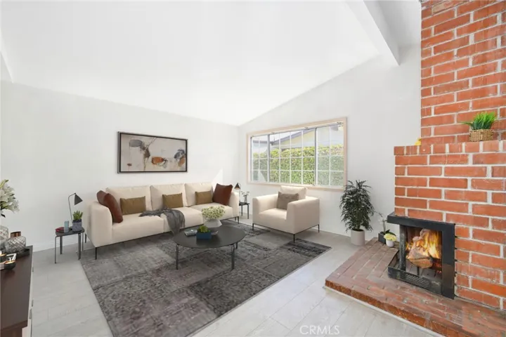 Virtually staged living room.