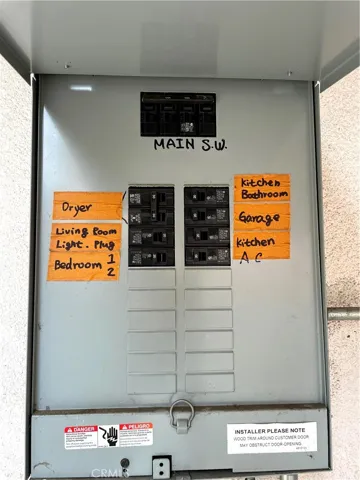 Upgraded electrical panel up to 240 amp for future electrical vehicle.